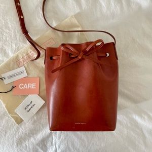 Mansur Gavriel Mini Bucket Bag (Brandy/Avion)
